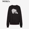 MO&Co. Women's Glitter Cotton Printed Pullover Sweatshirt
