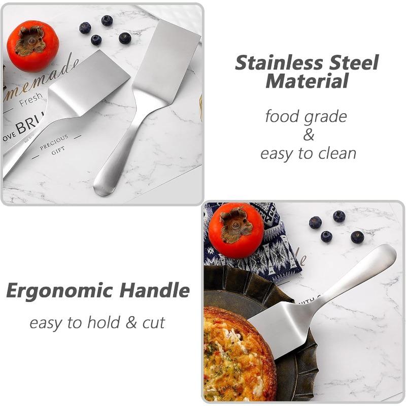 Stainless Steel Flat Shovel Suitable for Teppanyaki Steak Pancake Cooking Durable and Easy To Flip Cooking Multi-purpose Spatula