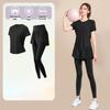 Women's High-End Short-Sleeve Sport T-Shirt & Fitness Set - Breathable, Quick-Drying Yoga and Running Wear