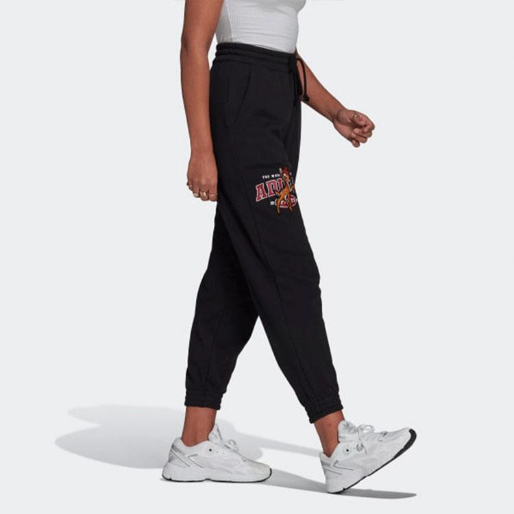 adidas Originals X Disney Bambi Print Casual Long Pants Women Bottoms Black HE6859