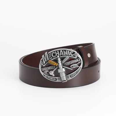 Cinturón retro nuevo para hombre de piel de vaca con hebilla lisa, cinturón de piel de vaca personalizado.