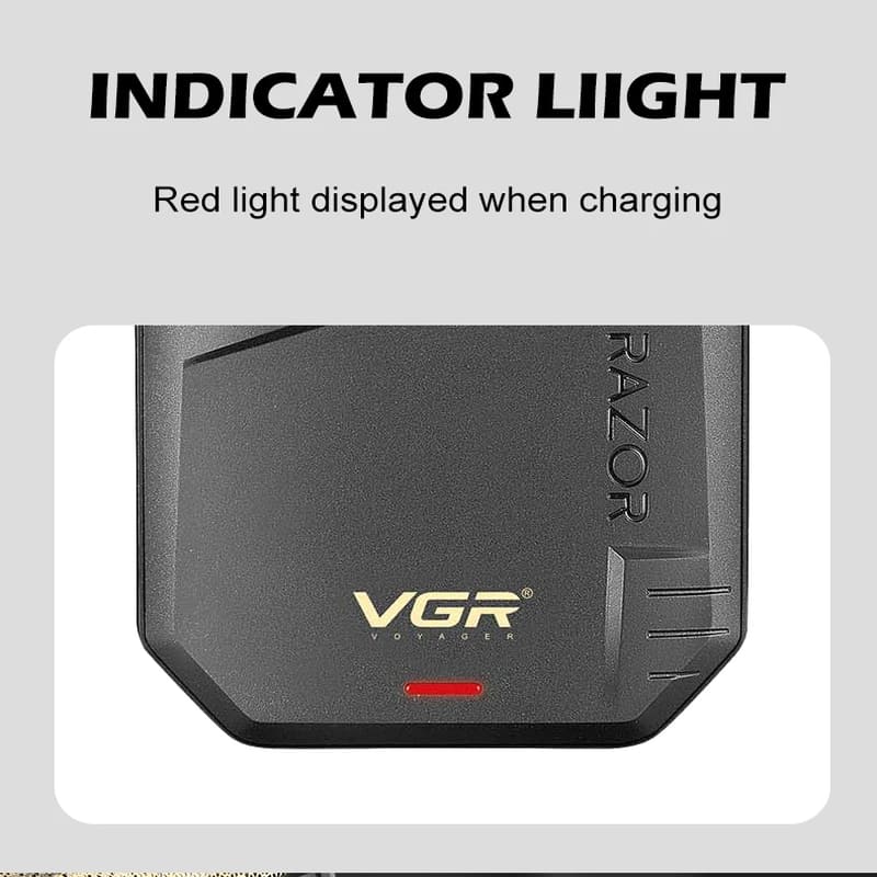 VGR V-375 Small Mini Shaver Portable Men's Reciprocating Single Blade Household Shaver Rechargeable Dual-use LED Display Long Battery Life Razor
