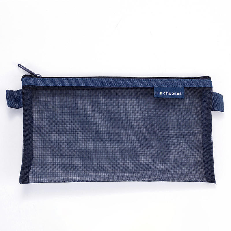 1 PCS Creative Mesh Transparent Cute Square/Oval Portable Pen Pencil Pouch Bag School Office Supply Stationery Case