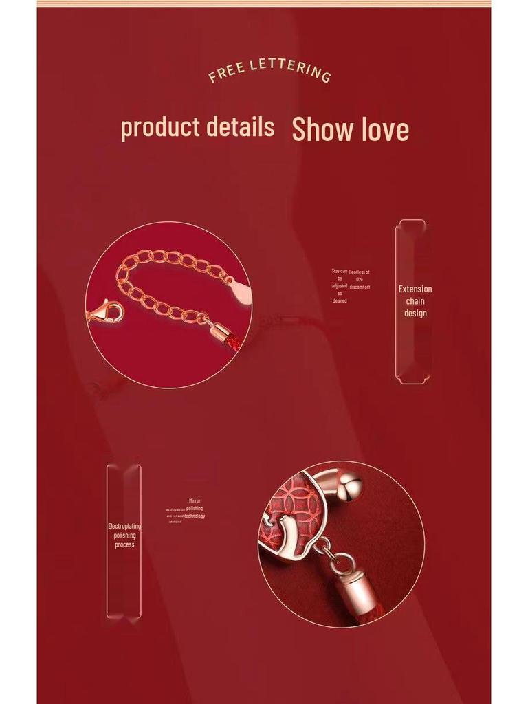 2023 Year of the Rabbit Zodiac Red Rope Bracelet – Women's Lucky Charm and Christmas Gift