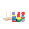 Wooden Montessori Geometric Stacking Tower - Colorful Educational Building Blocks for Early Development