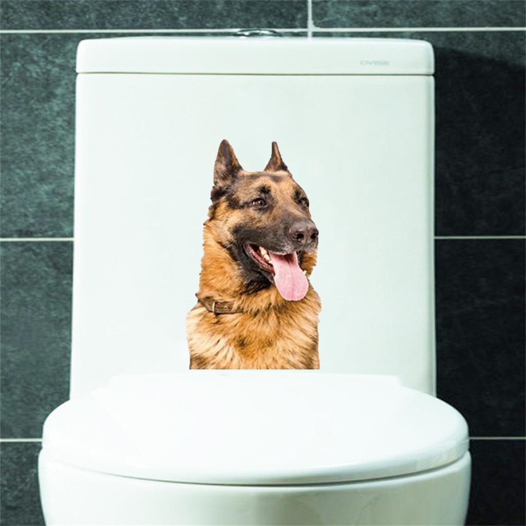 Sausage Dog Wall Sticker Toilet Stickers Huskied Shepherd Terrier Dog Bathroom For Home Decor Animals Vinyl Decals Art Wallpaper
