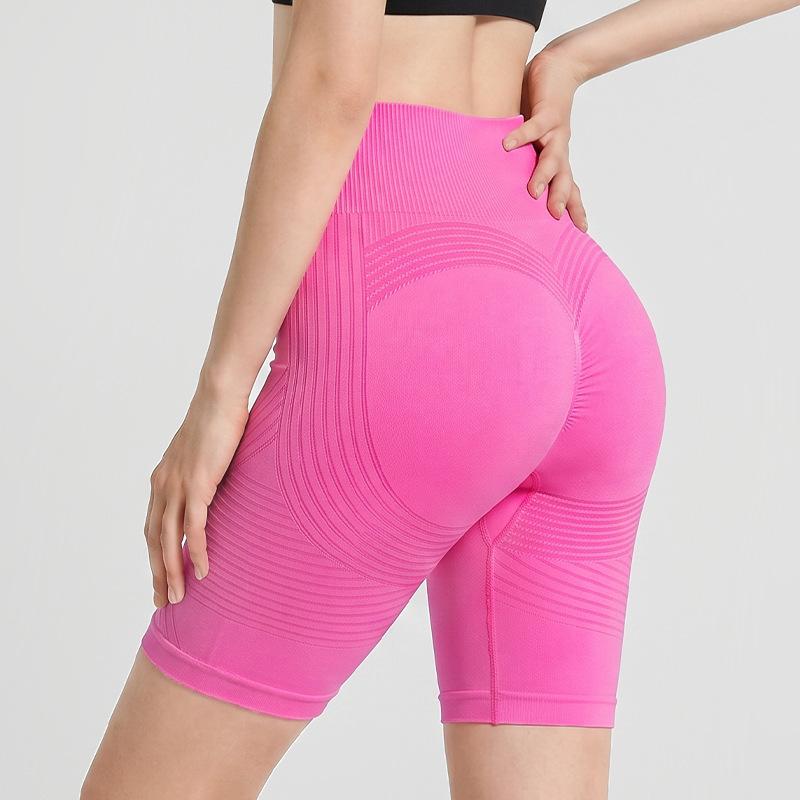No Embarrassment Line Sports Shorts Women's Five-Point Pants Skinny High Waist Hip Lifting Fitness Pants Seamless Peach Hip Yoga Pants