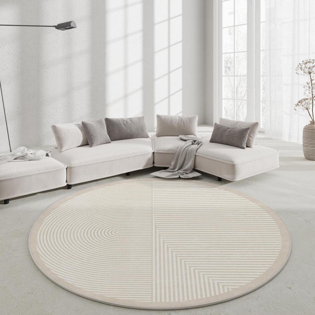 Wabi-sabi Round Swivel Gaming Chair with Non-slip Soundproof Carpet Mat