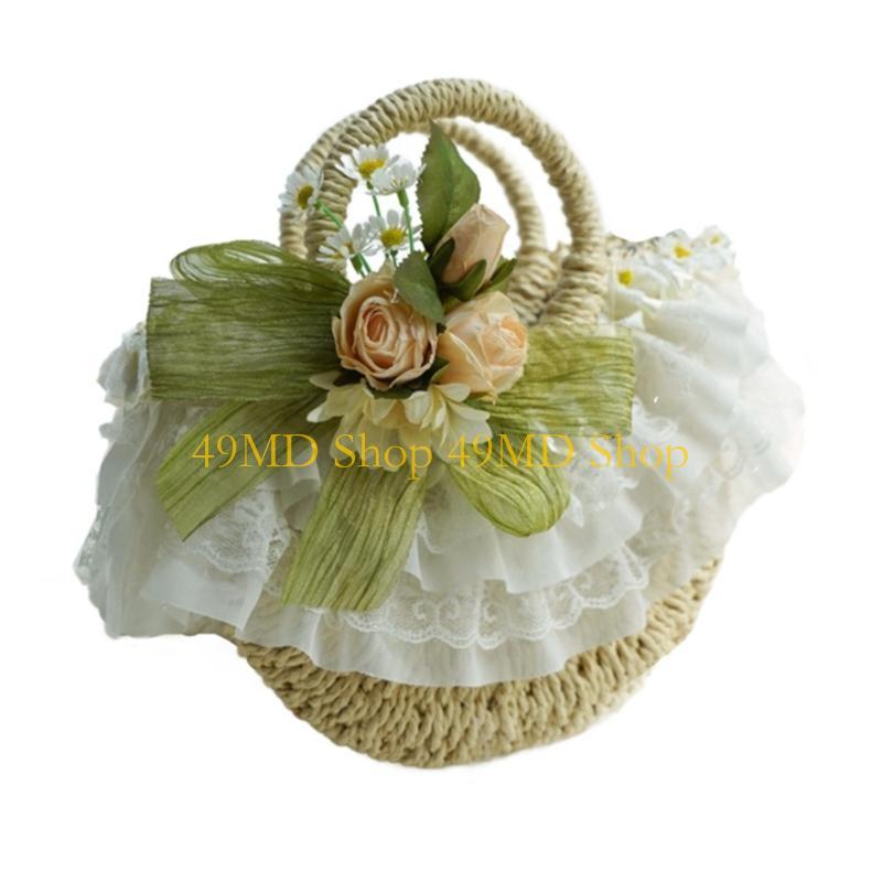 

49MD Lace Fascinators For Women Victorian Bonnet Victorian Headdres Teas Party Sun Hat