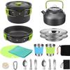ZISIZ Portable Outdoor Cookware Set with Teapot