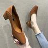 Fashion Chunky Heels Block Heel Women's Shoes Square Toe Ladies Pumps with Medium Y2k Elegant Dress Chic Young on Promotion High Quality
