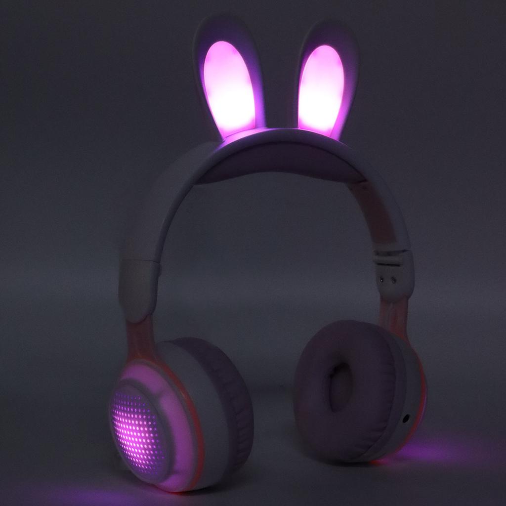Ear 5.0 Headphones Folding Kids Wireless Headset with LED Color Light for PC Tablet Online Learning