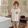Kids 7A Antibacterial Sleeveless Cotton Pajama Set