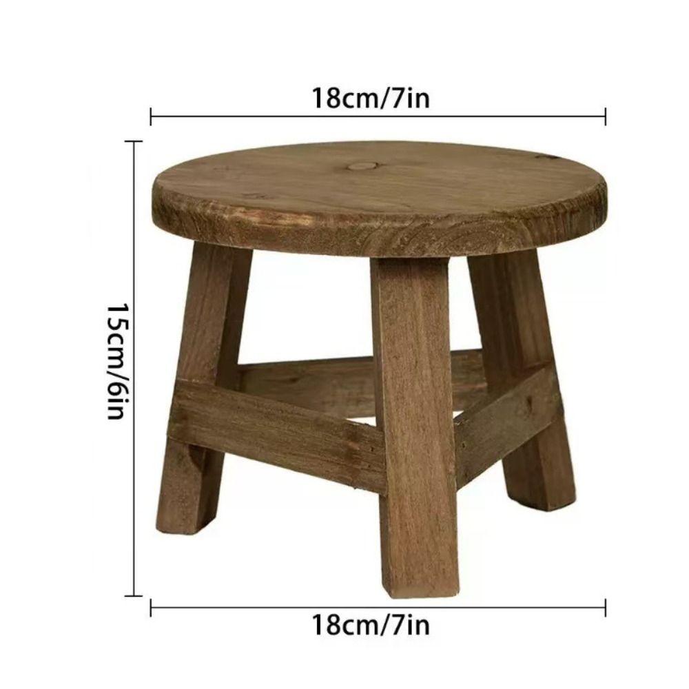 Mini-Größe Mini-Holzhocker Runder Blumenständer Dekoratives Bonsai-Regal Wohnzimmer