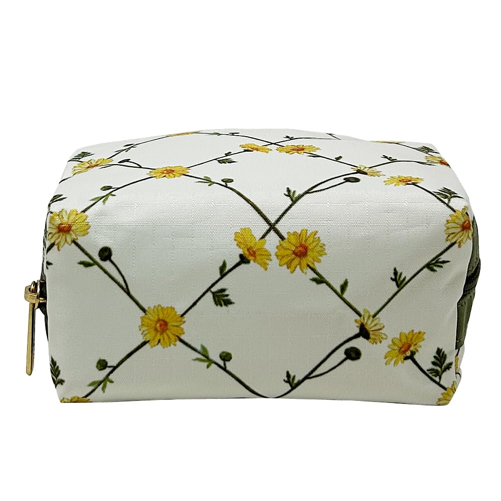 LeSportsac Square Cosmetic Pouch 6701 CROSS [LeSportsac] (DAISY ECRU) [Used]