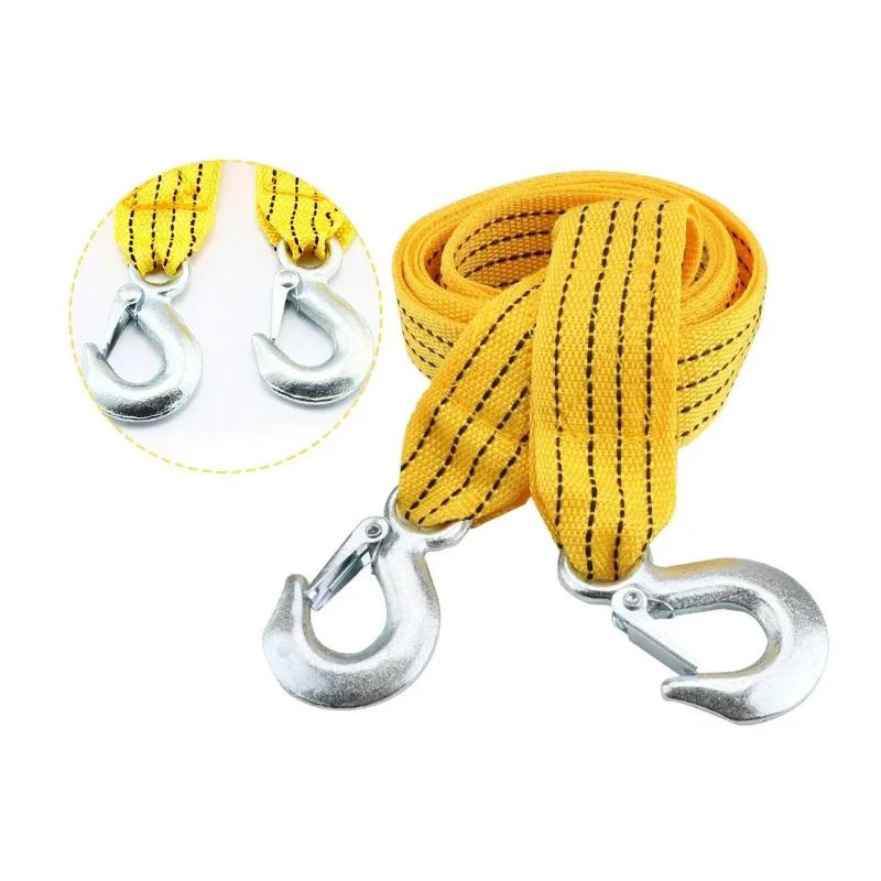 Universal Trailer Rope Car Motorcycle Trucks Nylon Super-powerful Towing Pull Rope Strap Hooks Outdoor Emergency Car Accessories