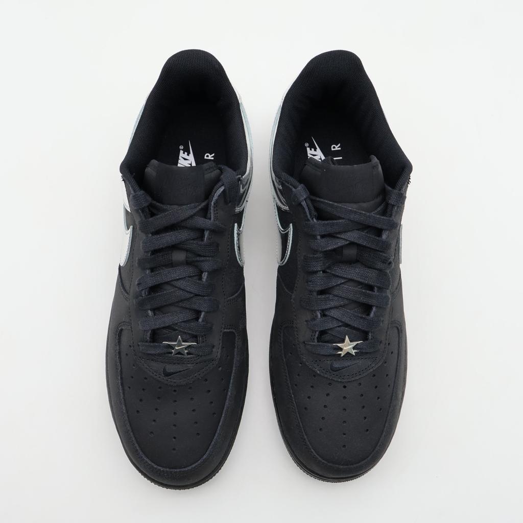 HF2885-001 Nike Air Force 1 Low Black and Metallic Silver (Men's)