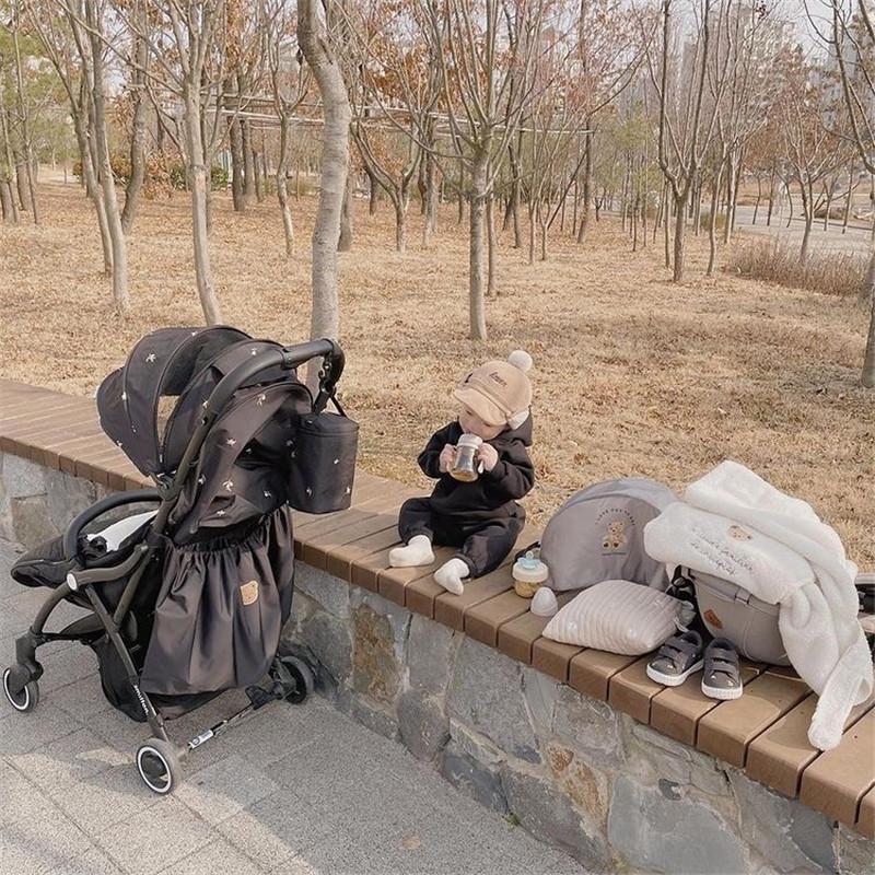 Ins Baby Stroller Detachable Storage Bag - Waterproof Accessory for Bottles, Diapers, and More