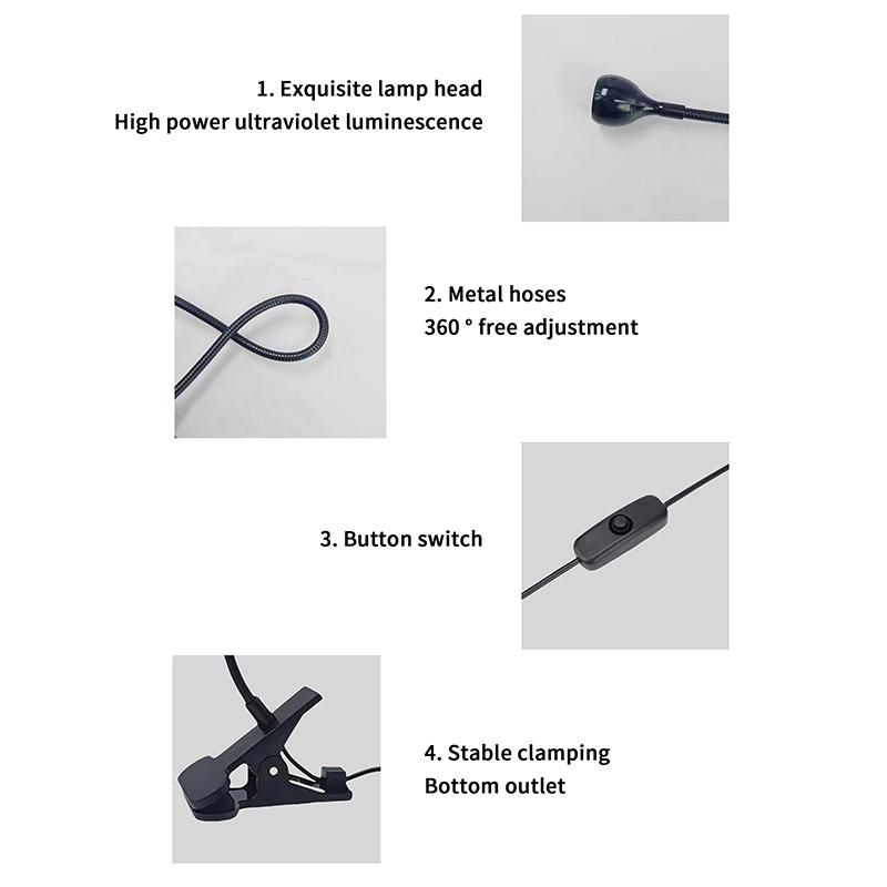 Nail Dryer Light Uv Nail Lamp For Drying Gel Nail Polish Foot Switch Clip-On Flexible Desk Mini Portable Usb For Diy Manicure