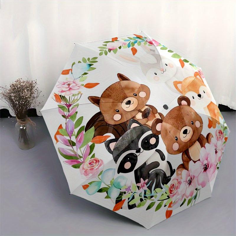 1pc woodland animals wreath Themed High-quality Umbrella,Automatic Opening and Closing Umbrella,Multi-functional Umbrella G0811033