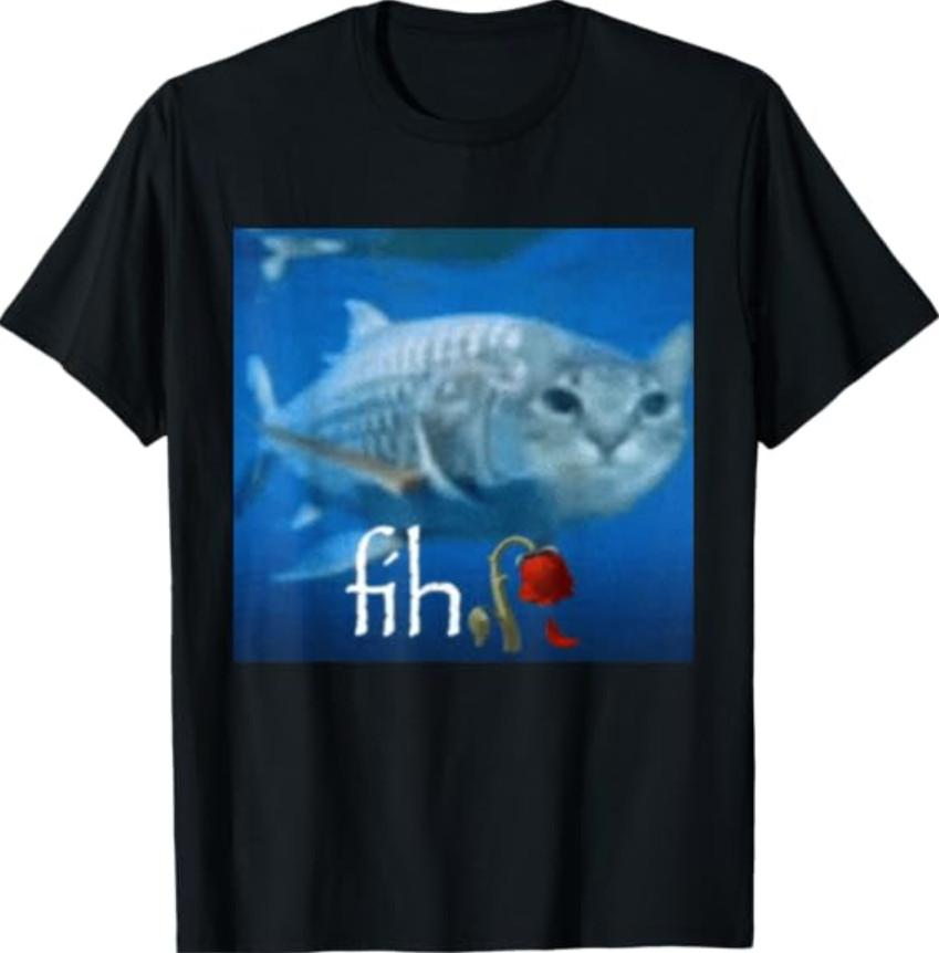 Fih Meme Funny Cat Fish - Ai Fish Cat Meme Trend Fih T-Shirt S разноцветный