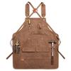 Durable Unisex Canvas Work Apron Barber Baking Cafe Garden Carpentry Restaurant Adjustable Work Wear Apron with Tool Pockets