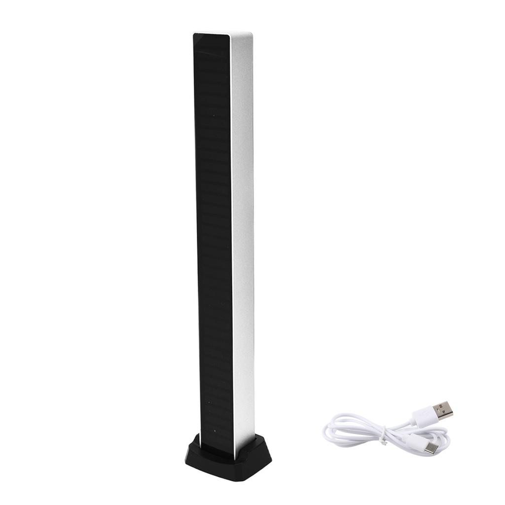 40LED RGB Rhythm Light Colorful USB Charging Light Bar Voice Control Light with Base for KTV Bar PartyWhite Shell