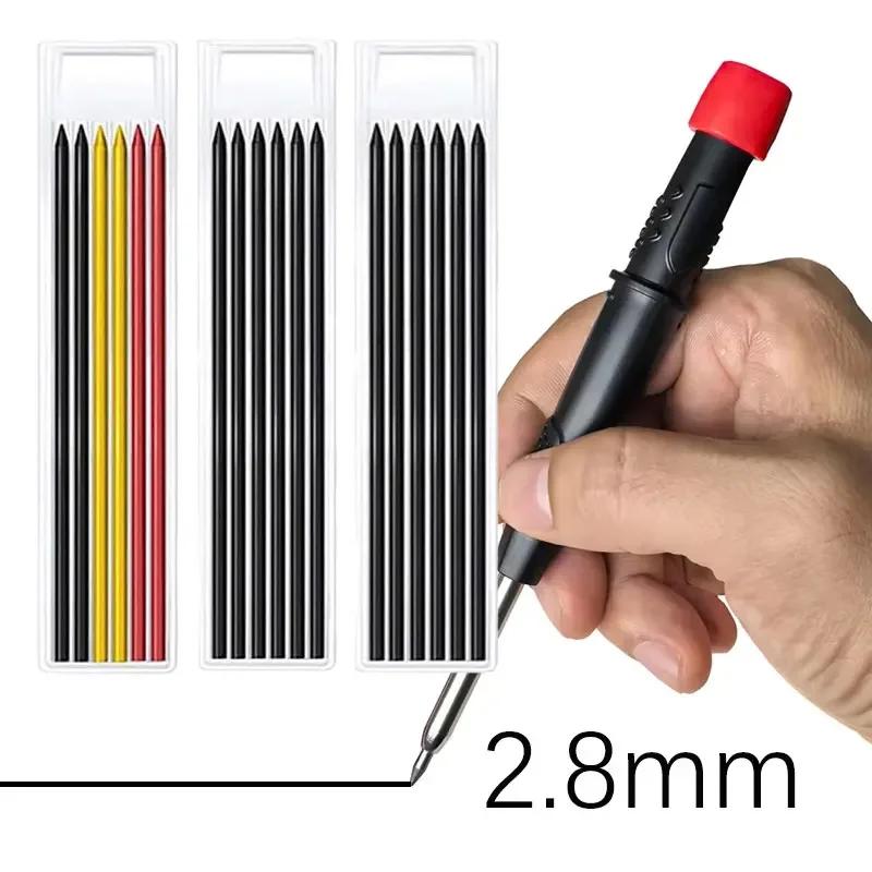 2-in-1 Solid Carpenter Pencils With Sharpener Carpenter 2.8mm Solid Mechanical Pencils Marking Tools Construction/carpenters