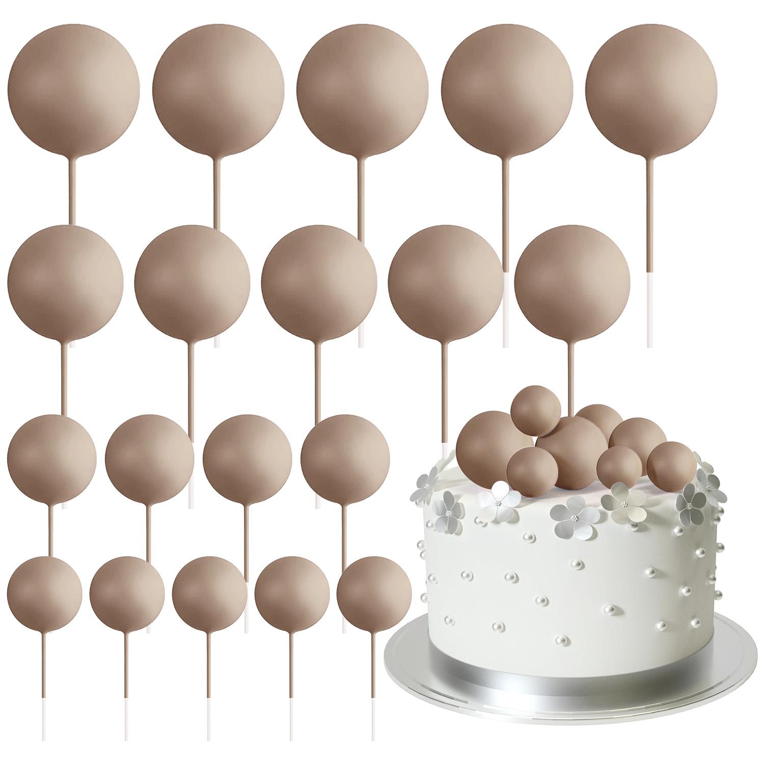 

20 Pcs Mini Balloons Cake Topper Sticks Light Purple Balls Cake Picks Cake Topper Ball for Wedding Birthday Cake Decorations світло-коричневого кольору