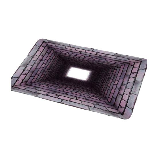 3D Hole Rug Realistic Optical Illusion Rug Funny Bottomless Pit Doormat Absorbent Non-slip Floor Mat for Bathroom Living Room Entryway