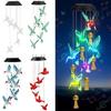 Solar Hummingbird Wind Chimes with Colorful LED Light Display for Home Party Yard Garden Christmas Decoration Ornament