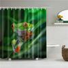 Green Frog Cute Shower Curtain Bathroom Funny Cartoon Waterproof Bath Curtain Polyester Fabric Dafield Bath Screen With 12 Hooks