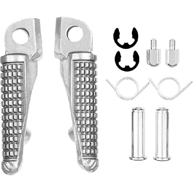 Motorcycle Footpeg Front and Rear Footrest Foot Pegs Fits for Kawasaki ZX6R 2003-2011, Z750 Z1000 2007-2012, ZX14 2006-2013, ZZR1200 2000-2006,