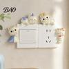 Home Atmosphere Decoration Cute Cat Light Switch Sticker, Adorable Kitten Wall Self?Adhesive Socket Panel Living Room Surround Cover Decor,