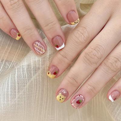 Künstlicher Nagel, Cartoon-Dessert, Nagel, Ananas-Tasche, abnehmbarer Nagelfleck, Nagelfleck, Erdbeer-Nagelfleck