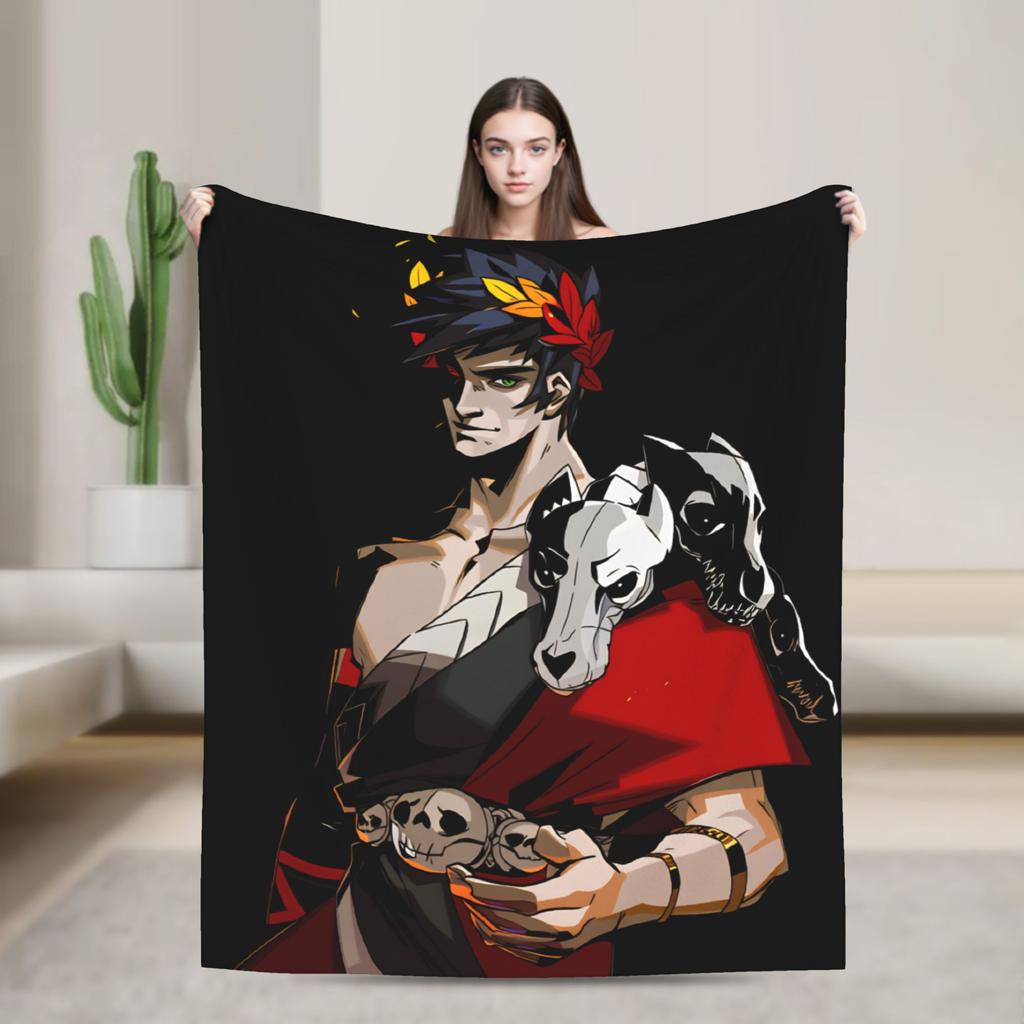 Hades Zagreus Flannel Blanket  Soft Warm Throw Blanket for Outdoor Travel Office Novelty Bedspread Sofa Bed Cover