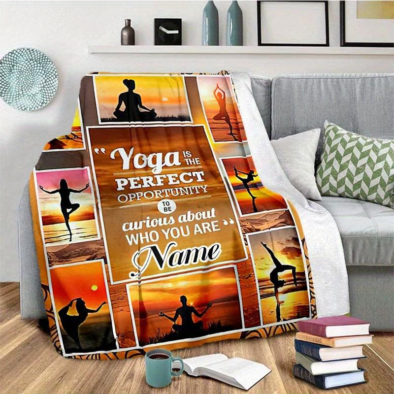 Morning Exercise Customize Your Name Blanket Used For Chair Office Sofa Bed Camping Soft And Warm Giving Friends And Relatives Birthday Graduation