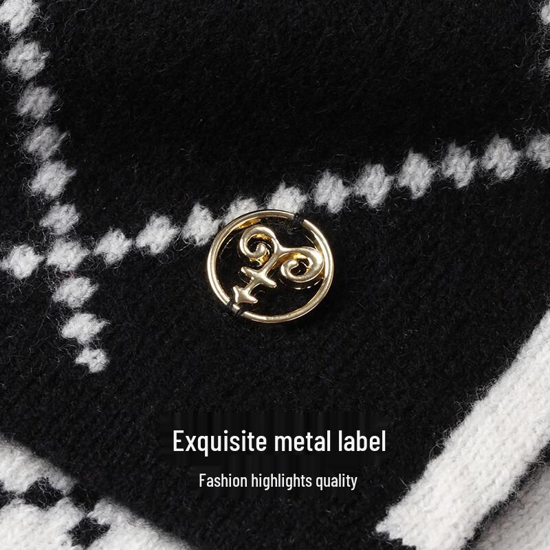 Hengyuanxiang Damen Karierter Wollstrickschal & Stola