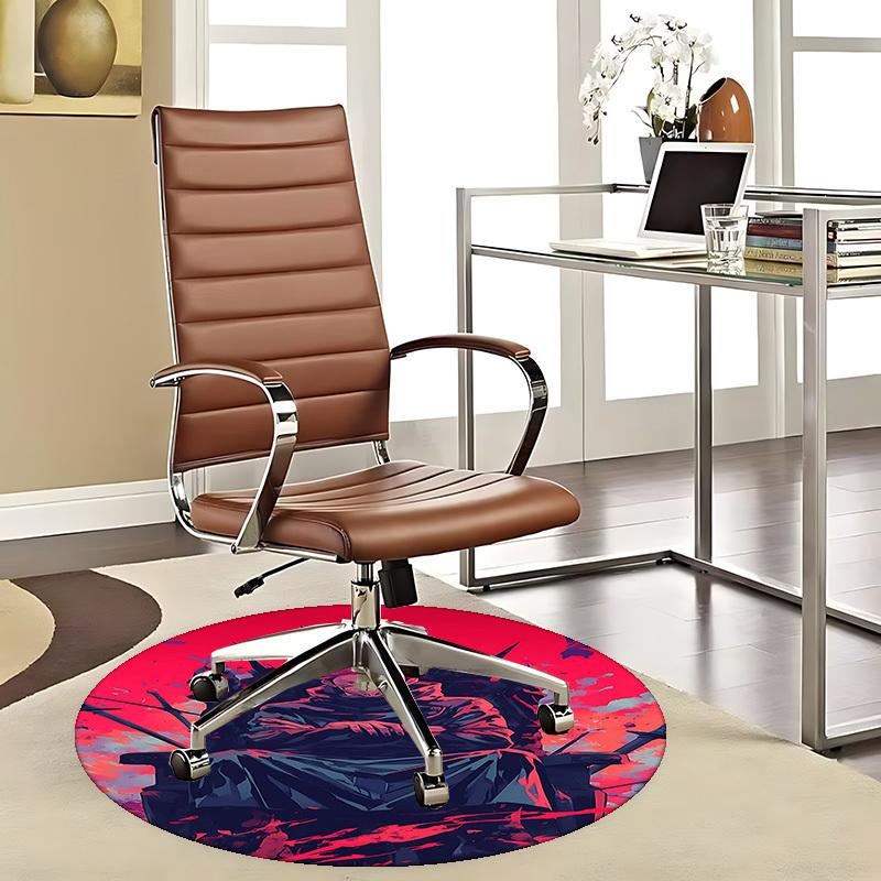 1pc Jujutsu Kaisen Satoru Gojo Round Carpet - Anime Design Chair Mat, Non-Slip Rug for Office, Home Decor, Living Room