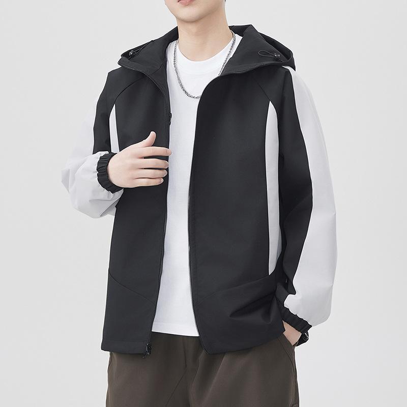 Double-sided Jacket for Men with Hooded Spring and Autumn New Casual Men's Trendy Youth Jacket
