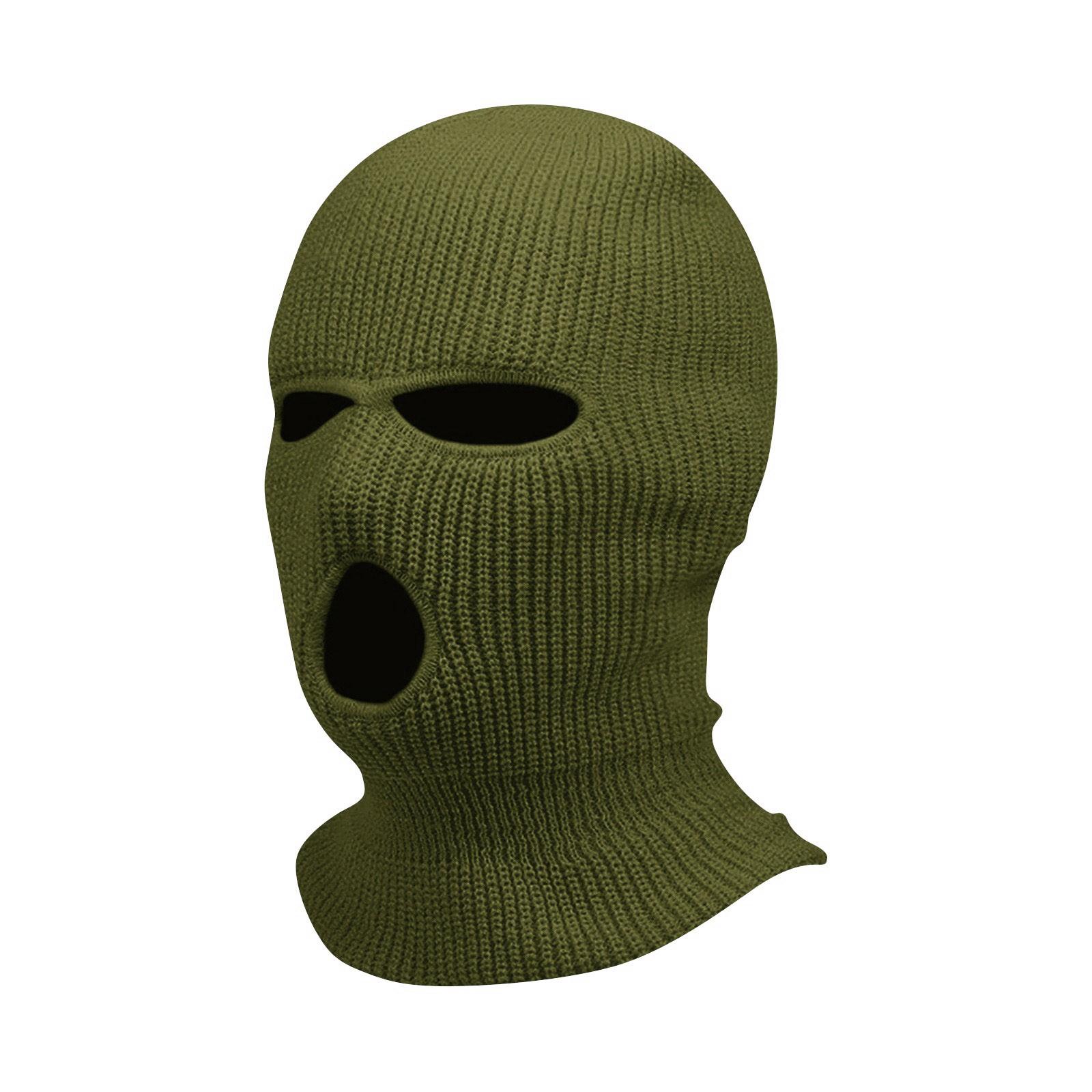 Three Hole Candy Colored Wool Hat With A Hood For Outdoor Cycling Windproof Mask One Size