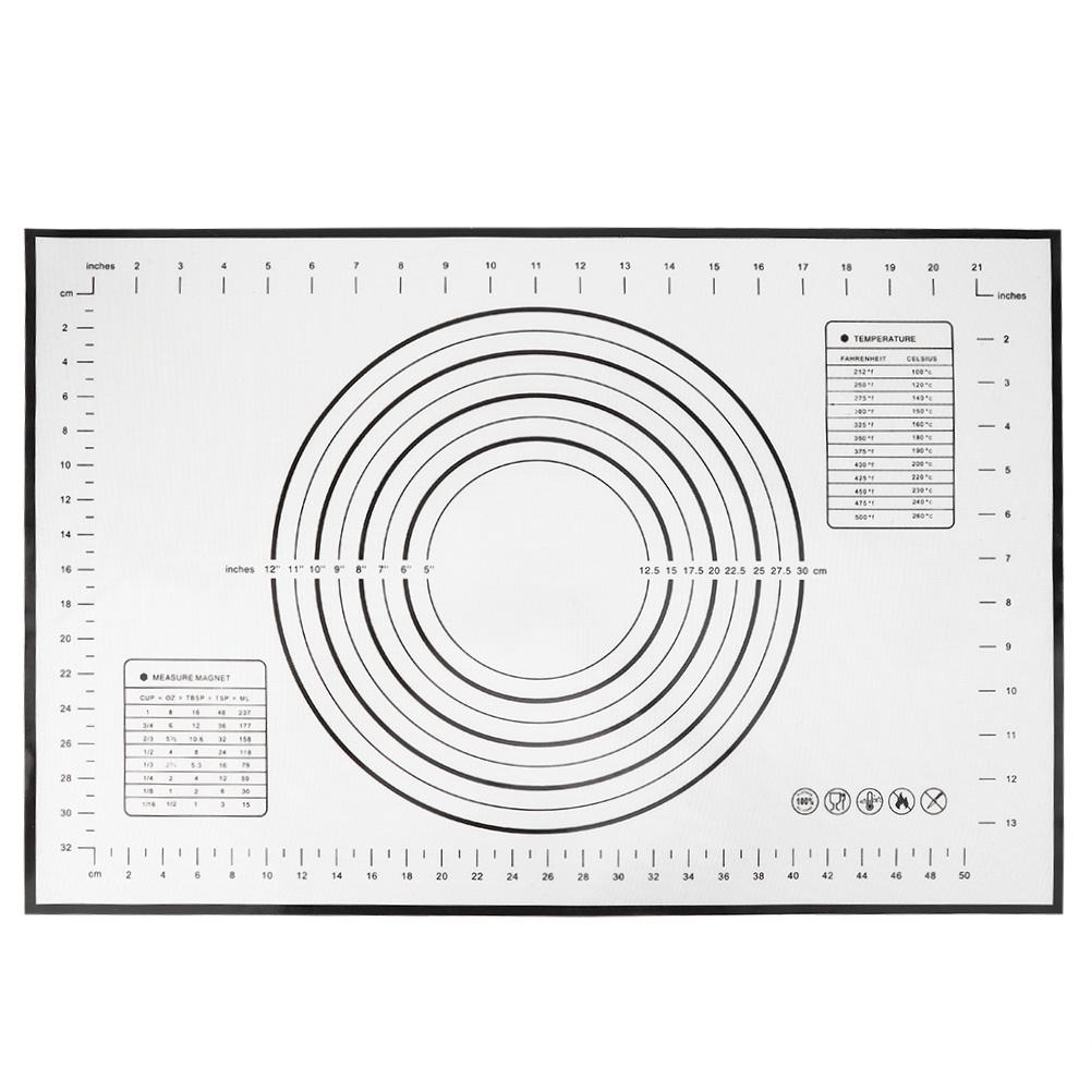 Kitchen Baking Tools Non-Stick Silicone Rolling Kneading Dough Mat with Scales for Home Use(Red