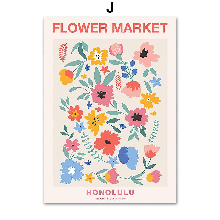 Väggkonsttryck Canvasmålning New York Madrid Matisse Retro Tokyo Blomstermarknad Nordisk affisch Inredningsbilder för vardagsrummet