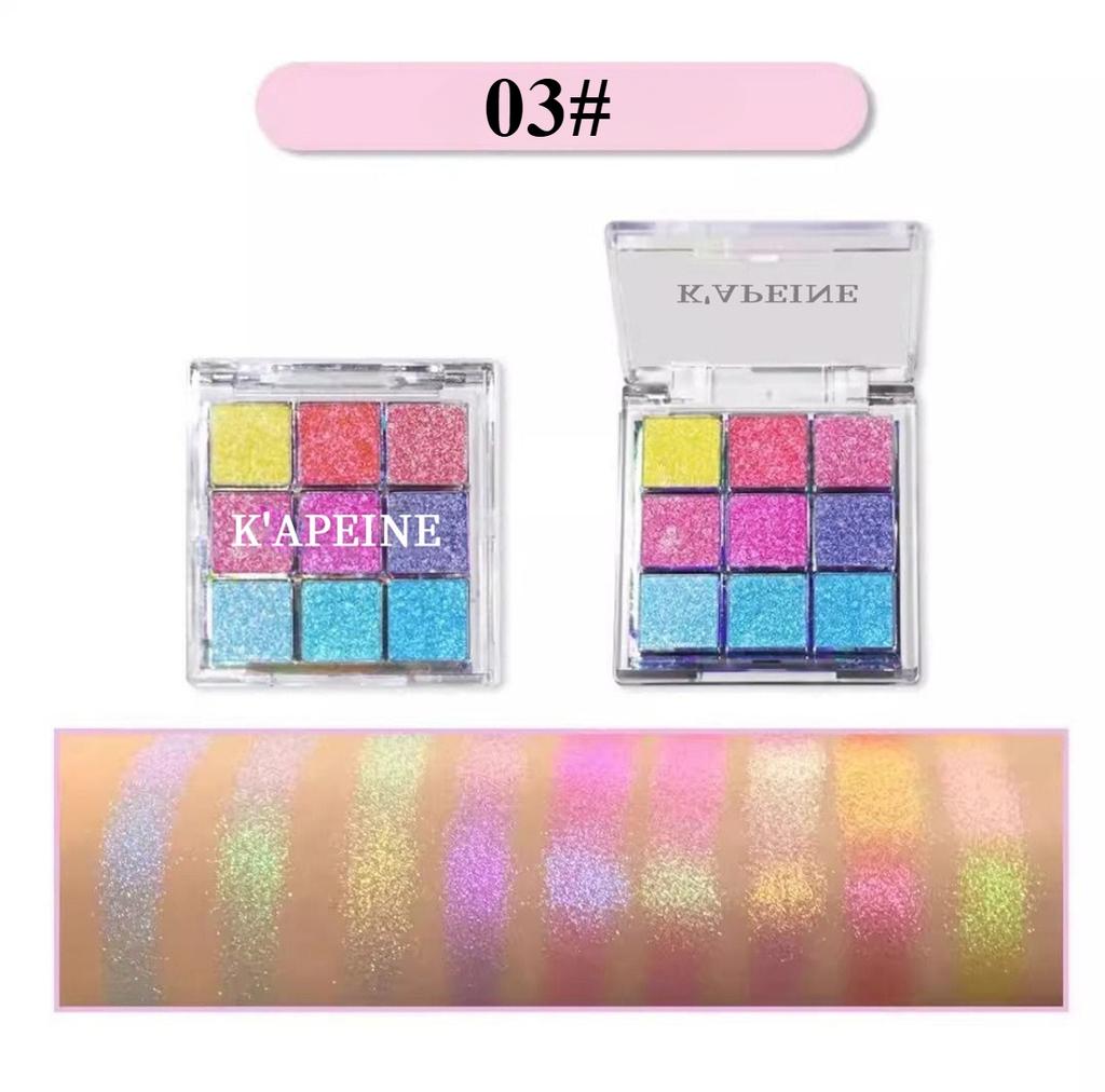 9-Color Chameleon Glitter Eyeshadow Palette Highly Pigmented, Chameleon Eyeshadow, Gradient Color, Waterproof Long-Lasting Shimmer Eyeshadow