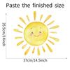 Playful Cartoon Sun Wall Stickers Hand-Painted Style Self-Adhesive Wall Art for Kids Room and Hallway Home Decor