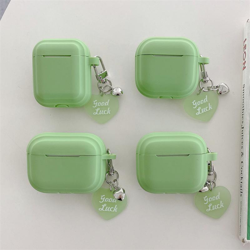 Matcha green love for AirPods 1 generation protective case second generation 1 generation pro1 apple bluetooth headset case simple