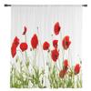 Vallmoblommor Röda Blommor Vita Skira Gardiner Vardagsrumsfönster Tyllgardiner För Sovrum Kök Hemdekoration Voile Draperier