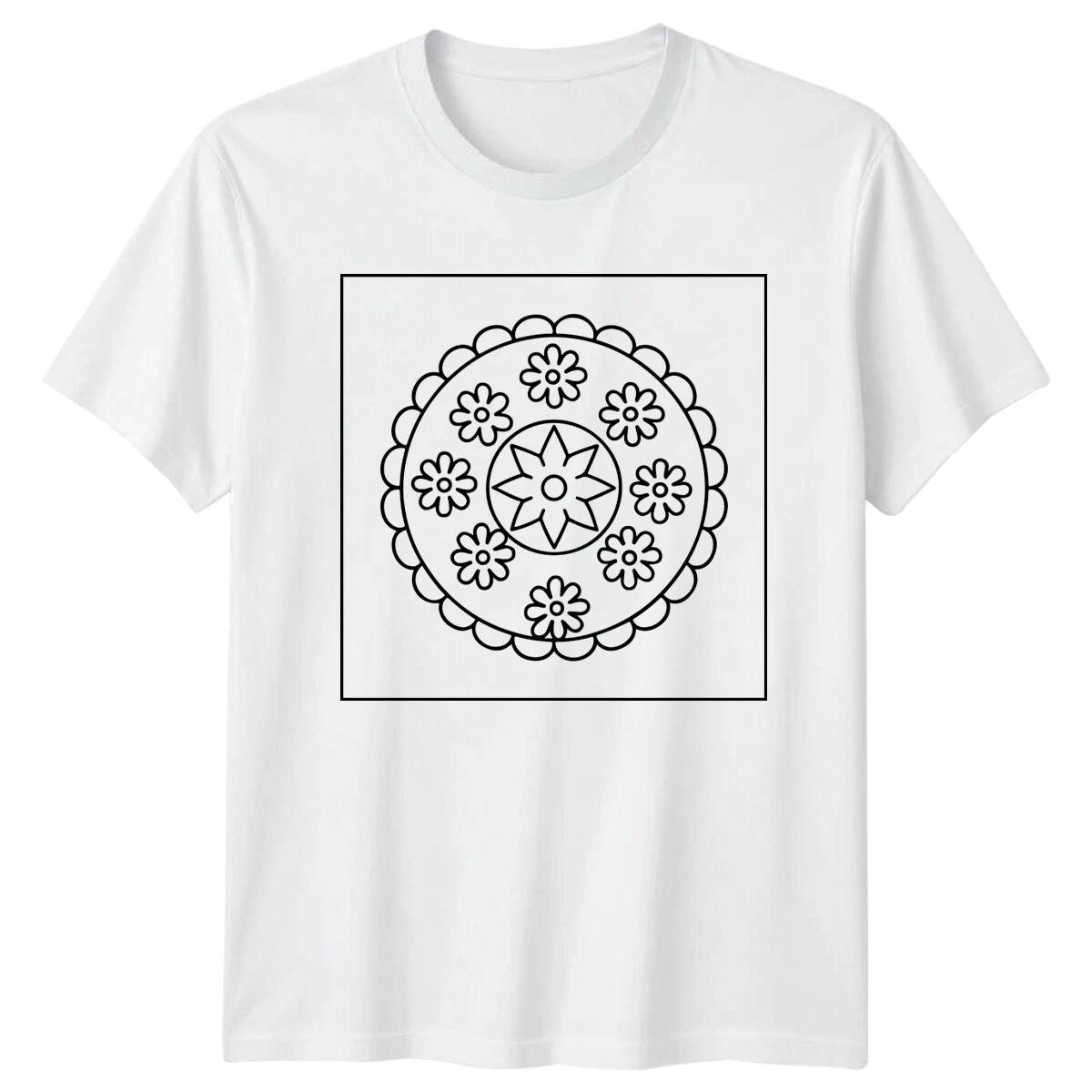 Floral Flower Mandala Mens T-Shirt Womens Tee Graphic Unisex Top XS