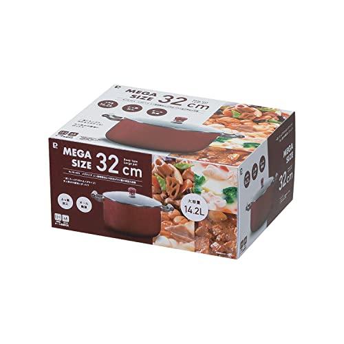 Pearl Metal HB-6674 Large, 32cm Deep Pot with Glass Lid, Induction Compatible, Perfect for Curry, Stew, and Simmered Dishes