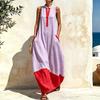 Women's Casual Vintage Sleeveless Color Dress for Everyday Wear